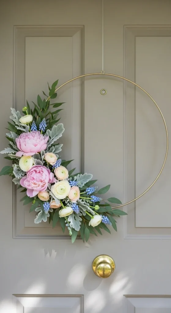 Soft Pastel Floral Hoop Wreath