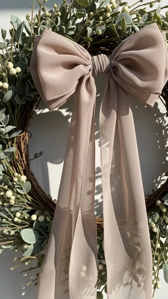 Soft Taupe Chiffon Bow
