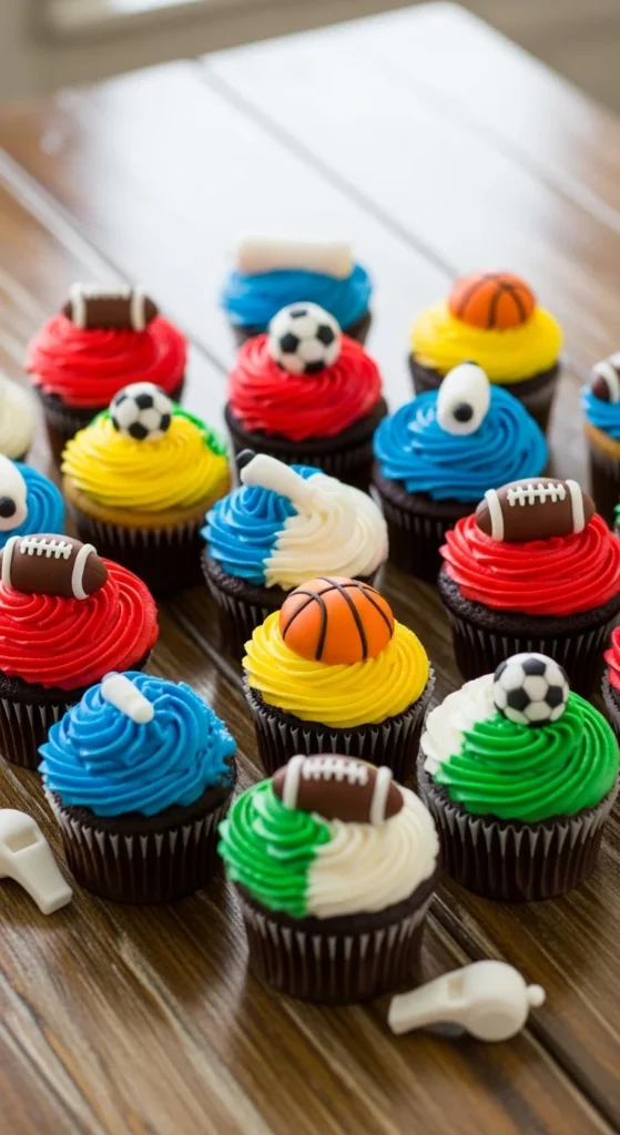 Sports Color Cupcakes
