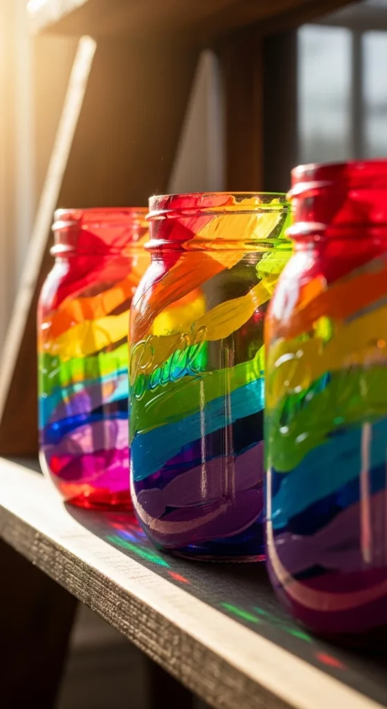 Stained Glass Effect Jars