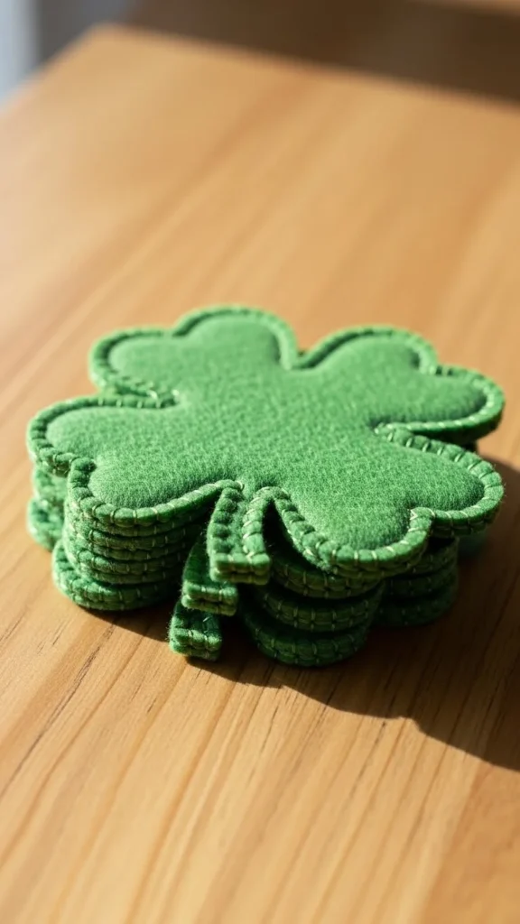 Stitched Shamrock Coasters