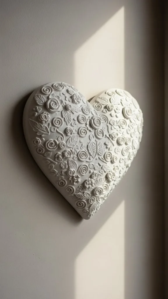 Textured Plaster Heart Art