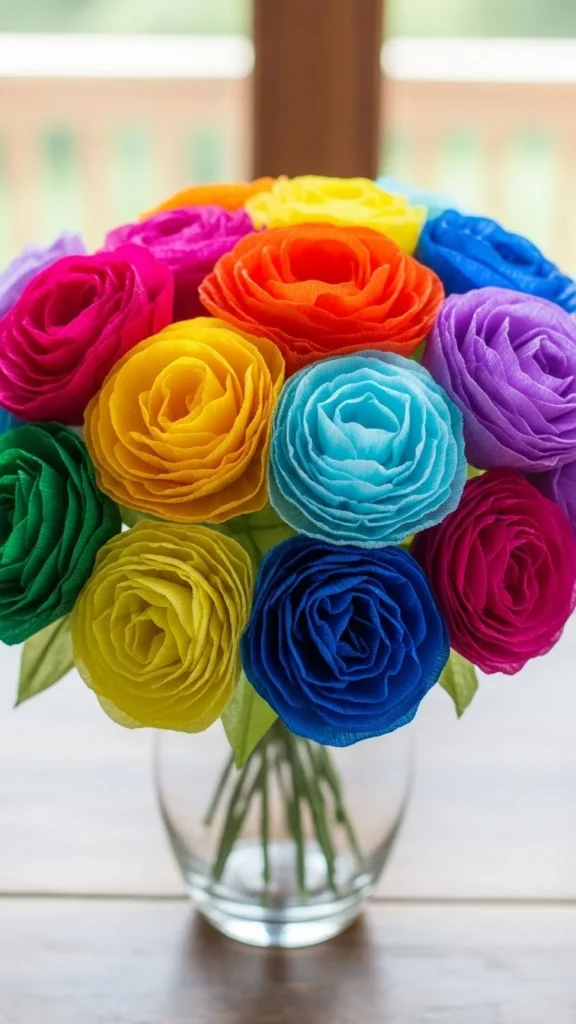 Tissue Paper Flower Rainbow