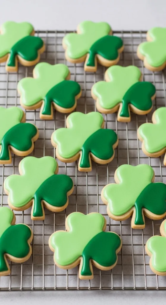 Two-Tone Shamrock Sugar Cookies
