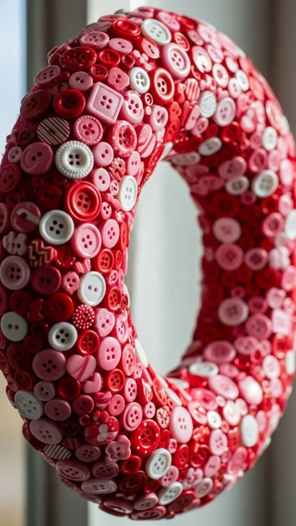 Valentine Button Wreath