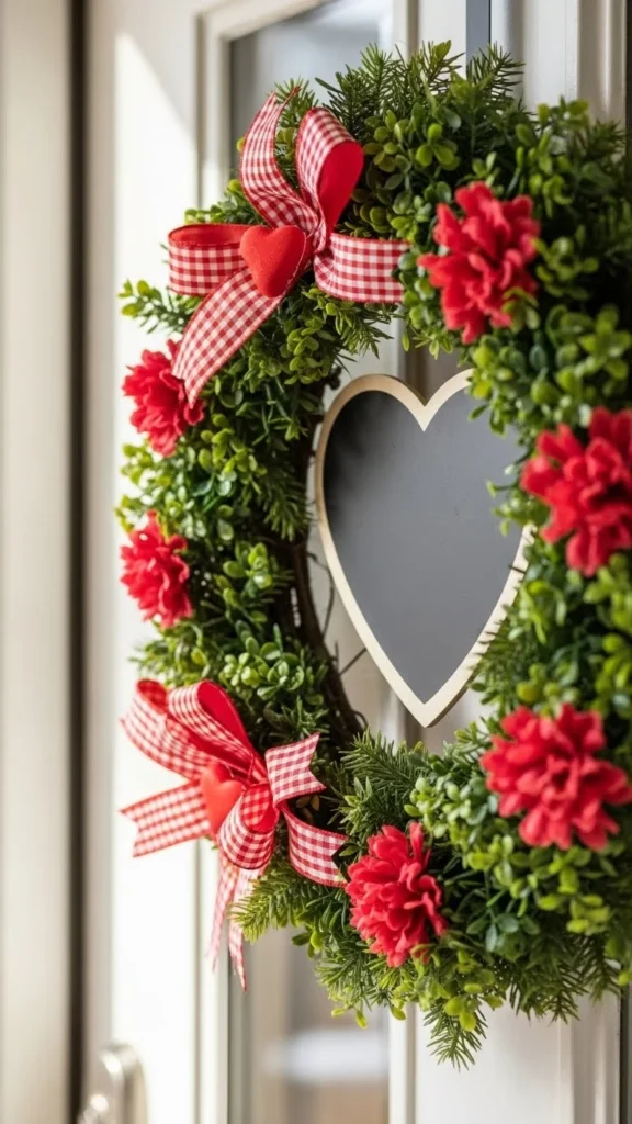 Valentine Chalkboard Heart Wreath