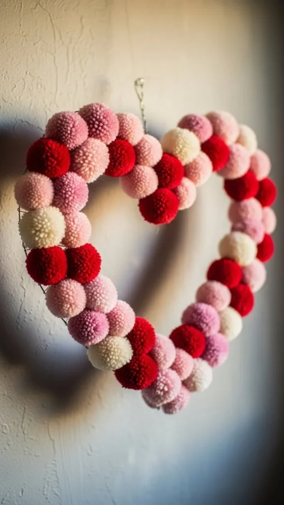 Valentine Pom-Pom Heart Frame