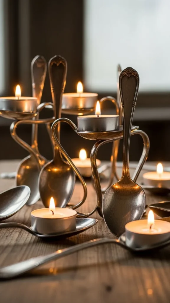 Vintage Spoon Candle Holders