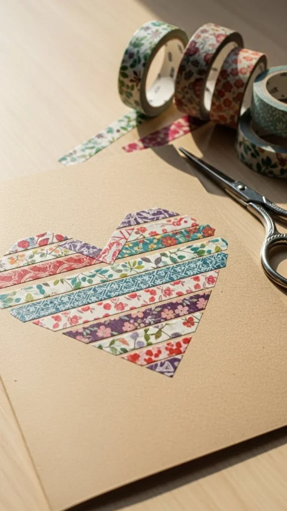 Washi Tape Heart Card