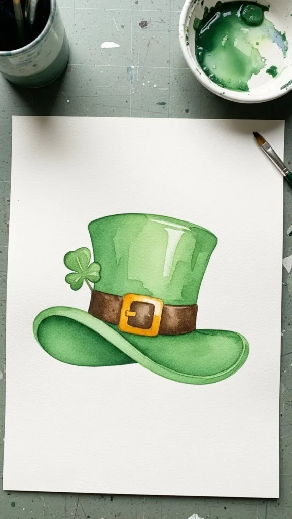 Watercolor Leprechaun Hat