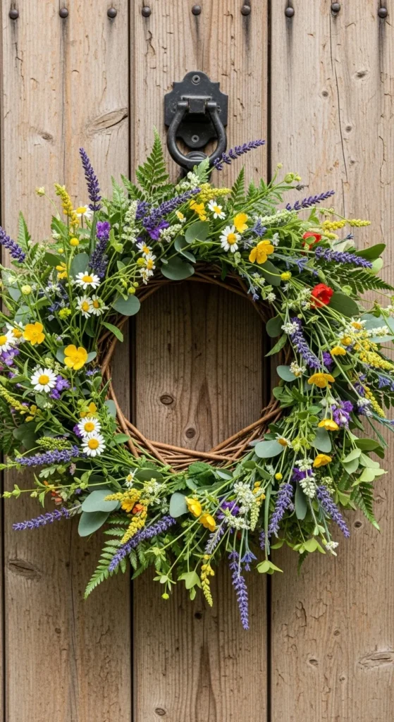Wildflower Basket Wreath