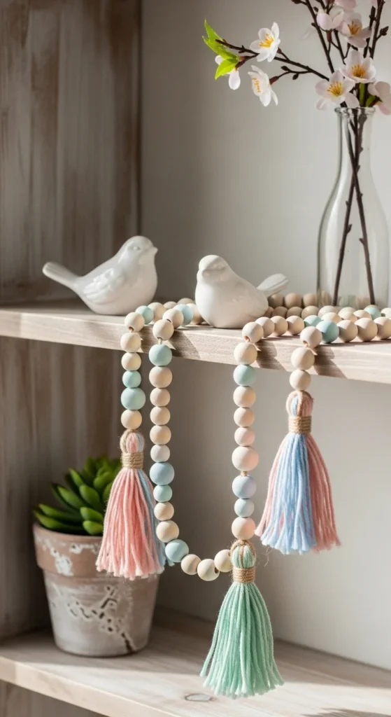Wooden Bead Spring Garland