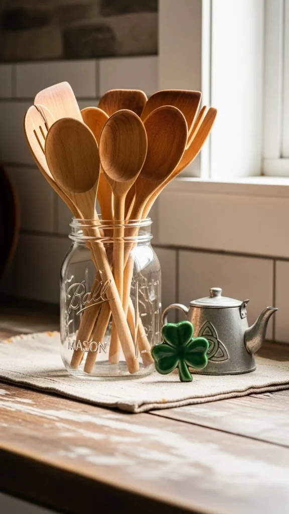 Wooden Spoon Utensil Jars