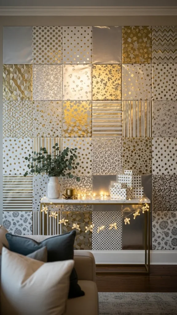Wrapping Paper Accent Wall