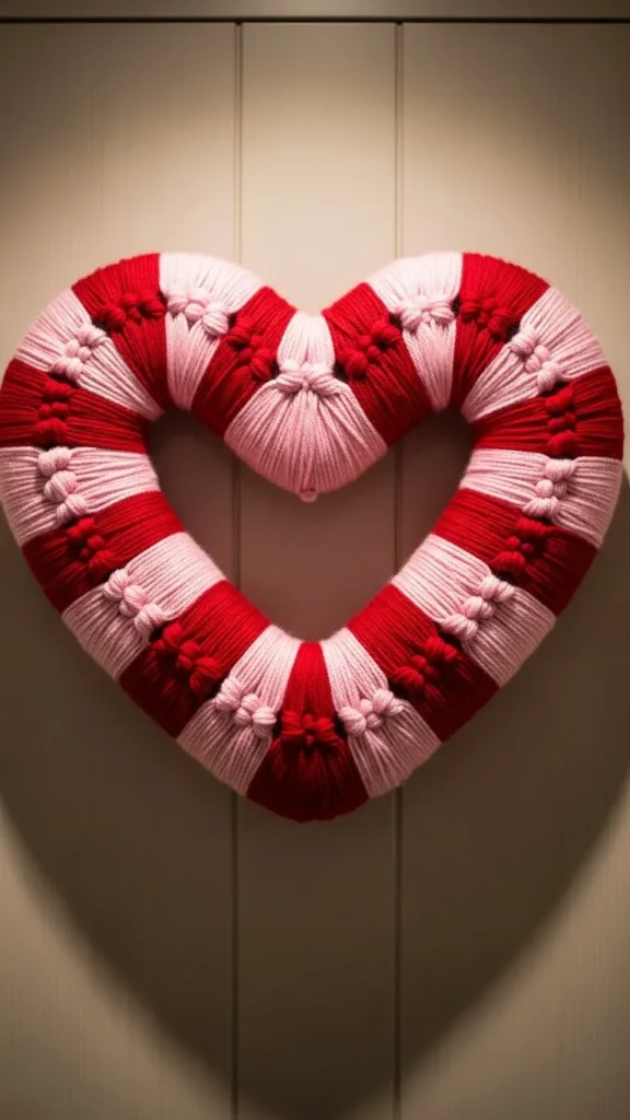 Yarn-Wrapped Heart Wreath