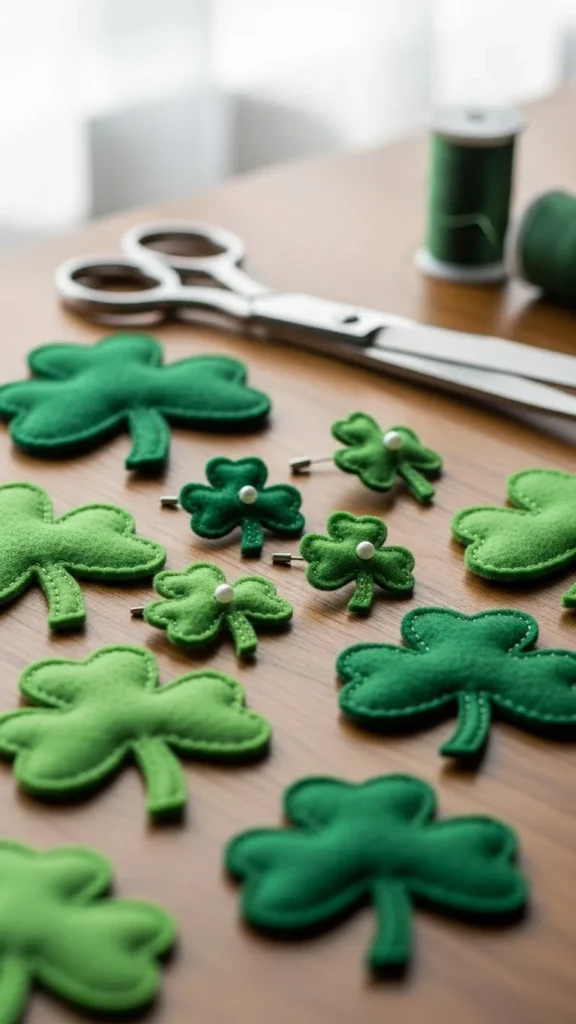 felt shamrocks