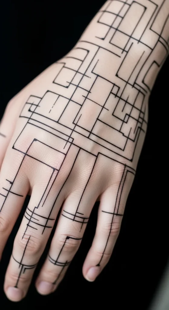 Abstract Lines Across the Back of the Hand