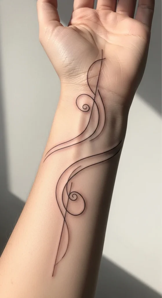 Abstract Swirls Along the Wrist