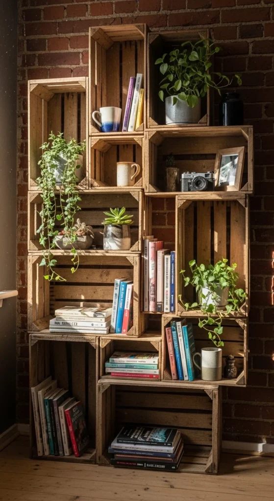 Build a Simple Bookshelf from Crates