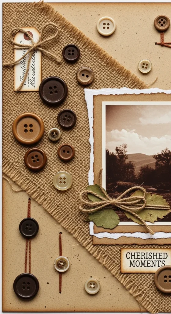 Burlap and Button Embellishments