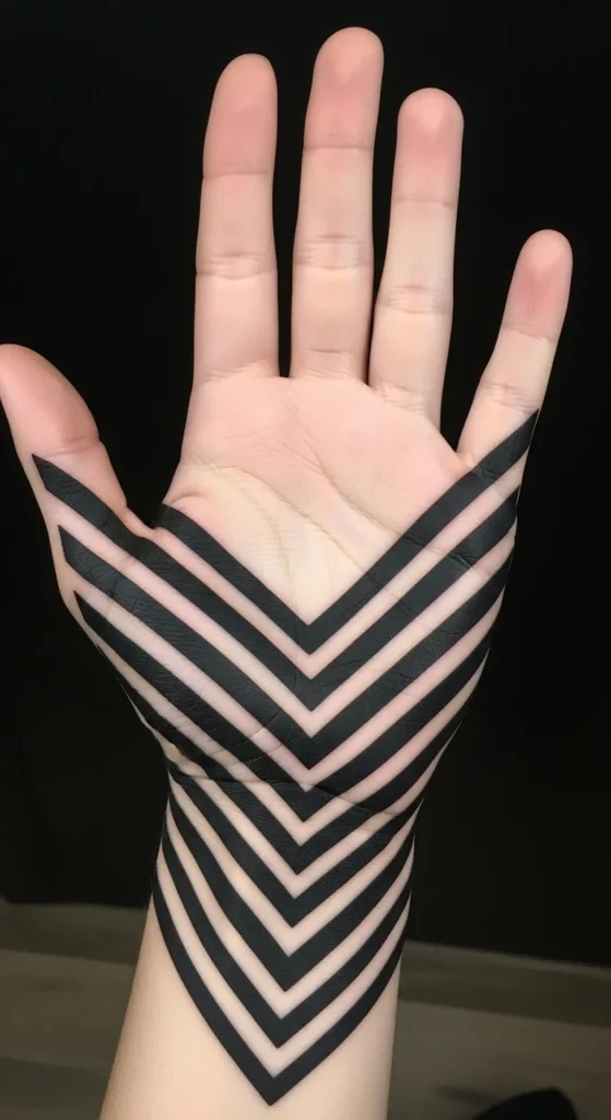 Chevron Design Across the Palm