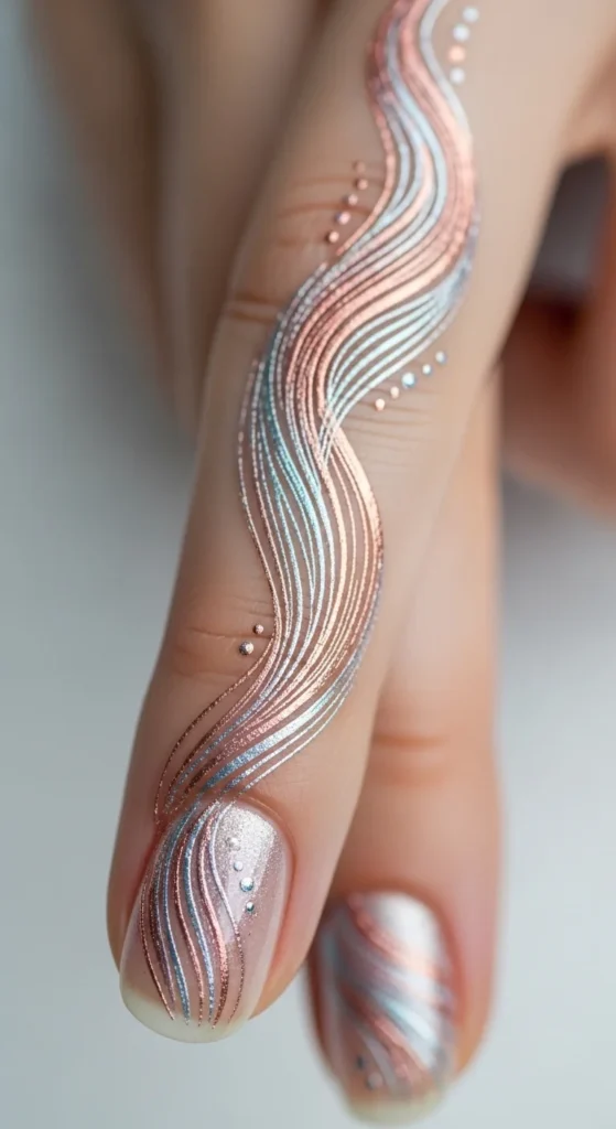 Curved Lines Down the Finger