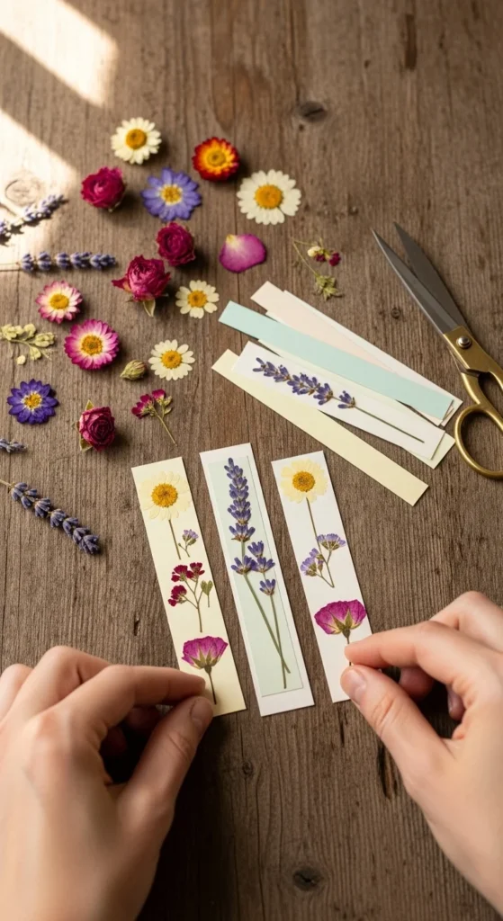 DIY Floral Bookmarks