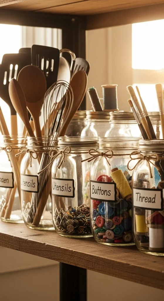 DIY Mason Jar Storage