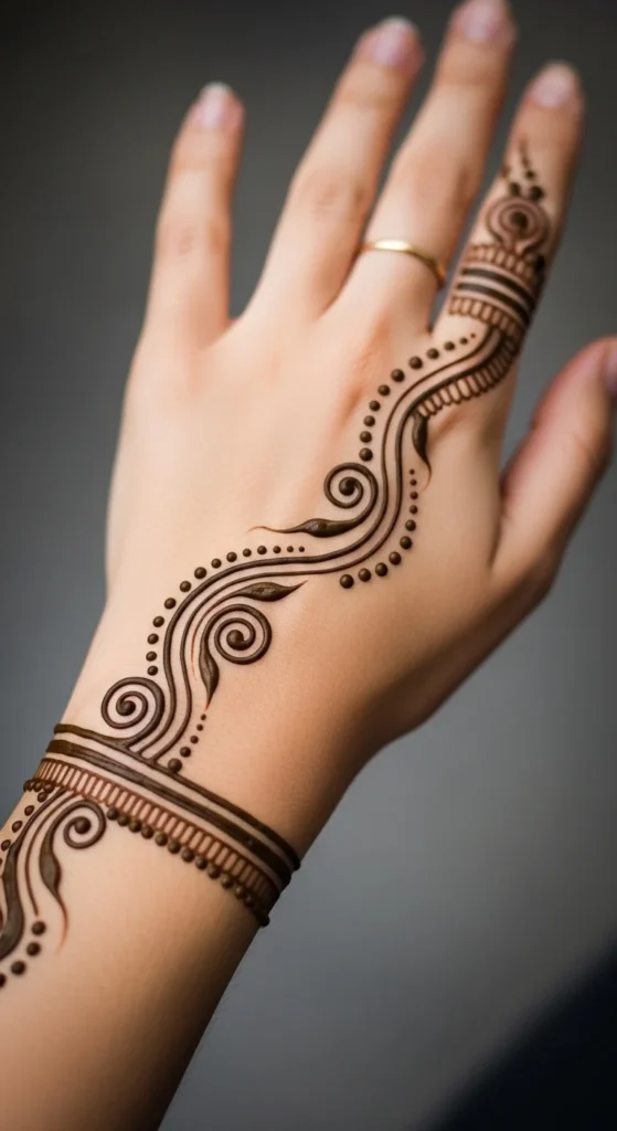 Delicate Swirl and Dot Accents