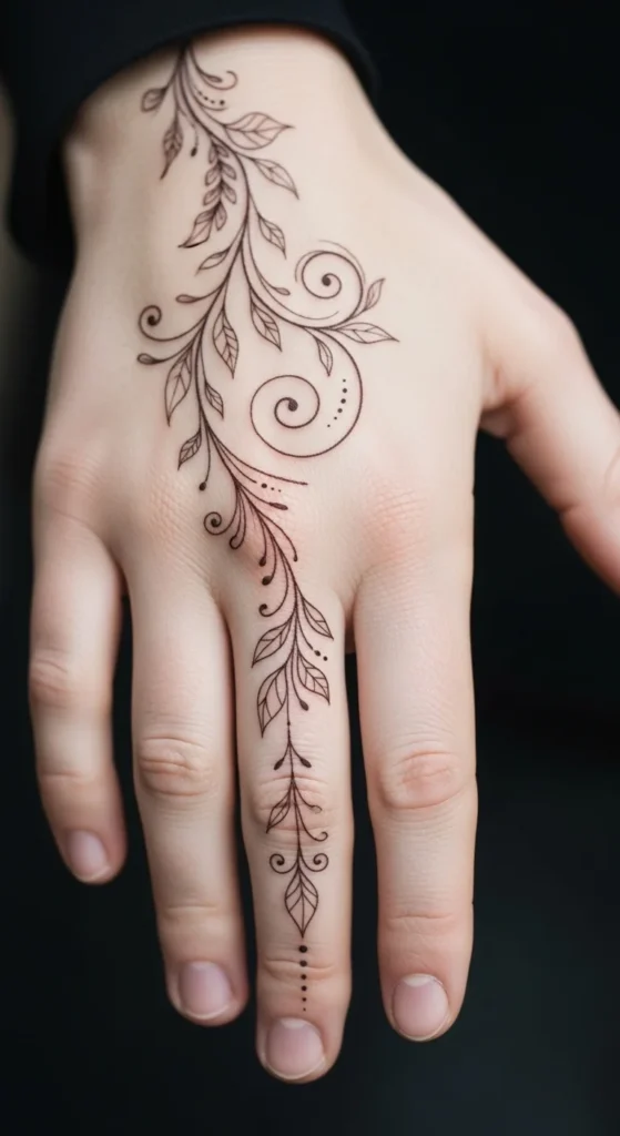 Delicate Swirl and Leaf Pattern