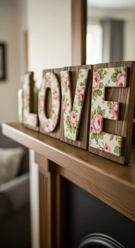 Fabric Scrap Letter Sign