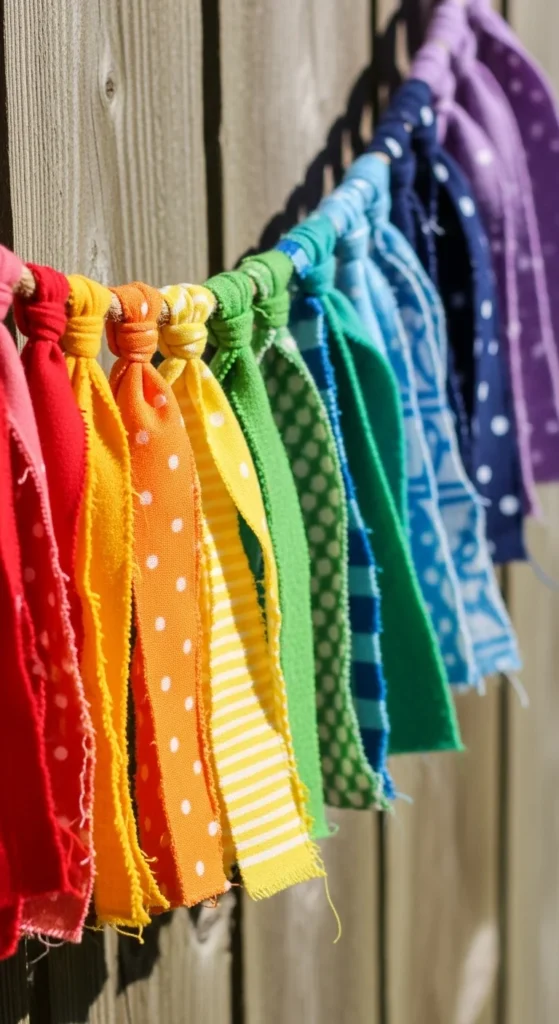 Fabric Scrap Rainbow Garland