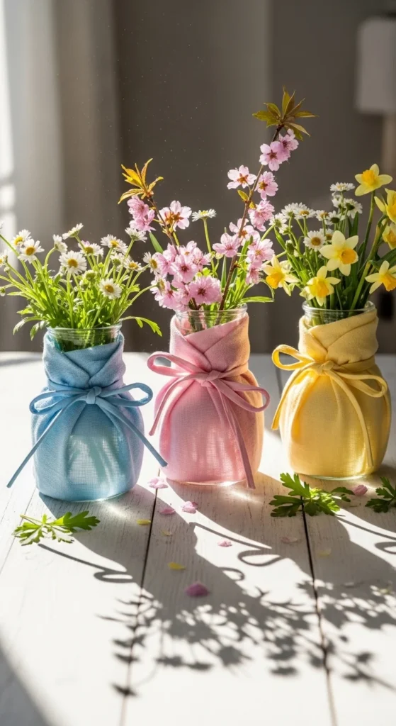 Fabric-Wrapped Vases