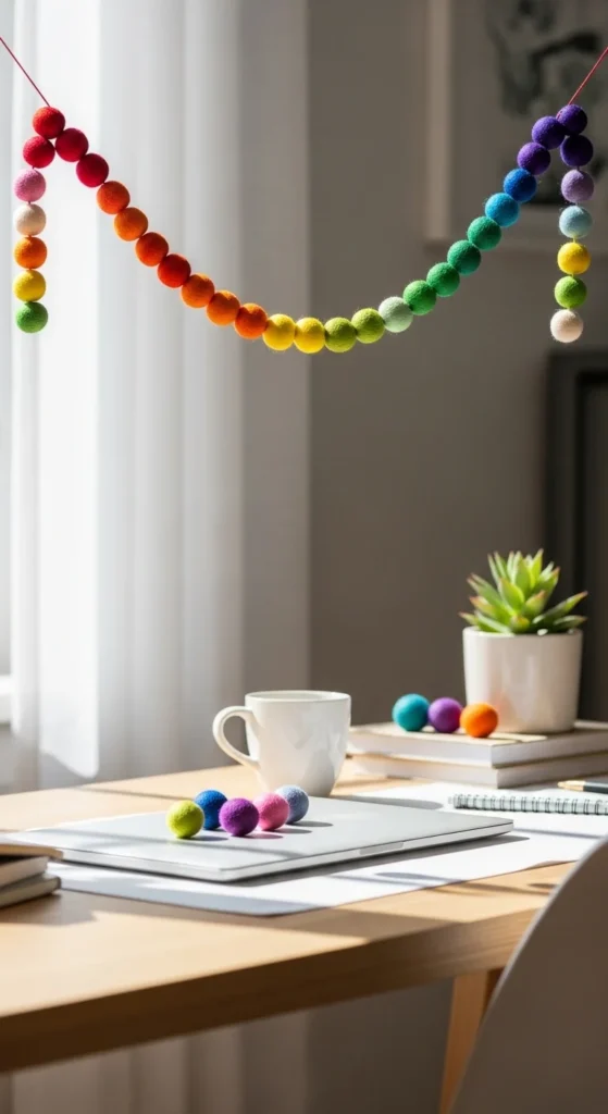 Felt Ball Rainbow Garland