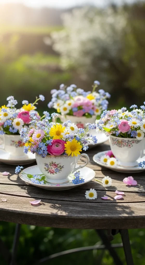 Flower-Filled Teacups