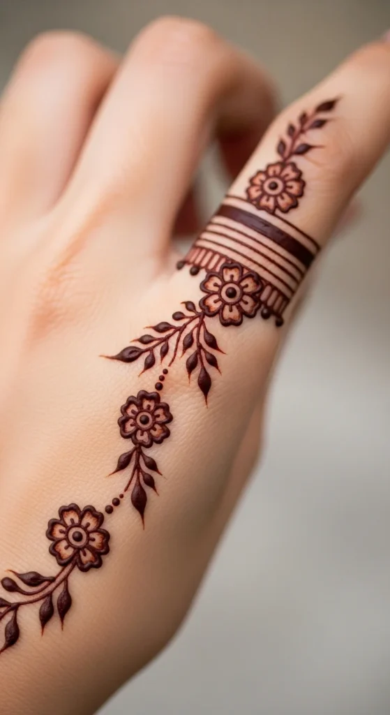Half Finger Floral Design