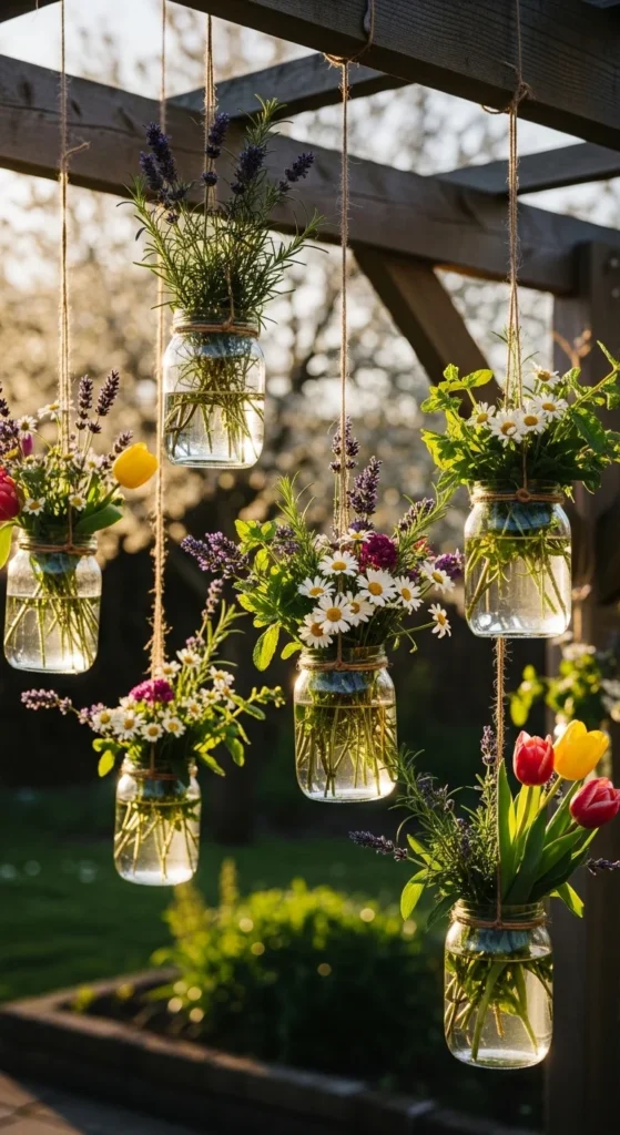 Hanging Mason Jar Planters