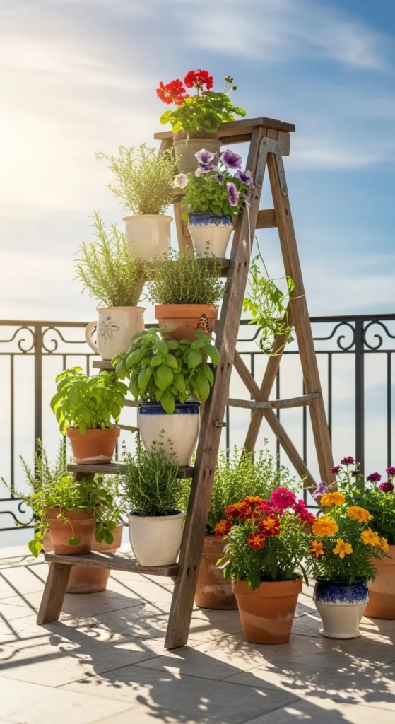 Ladder Shelf Planters