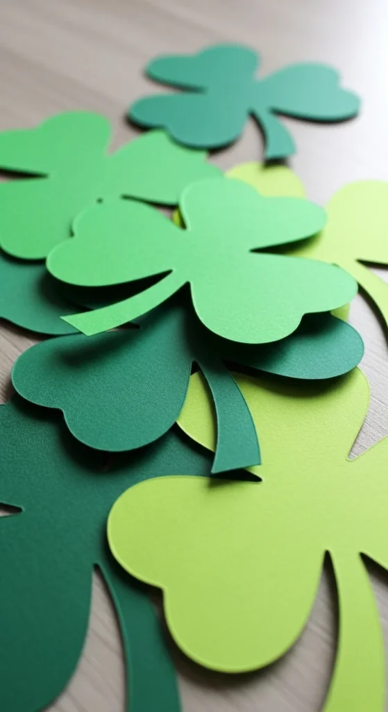 Layered Paper Shamrocks