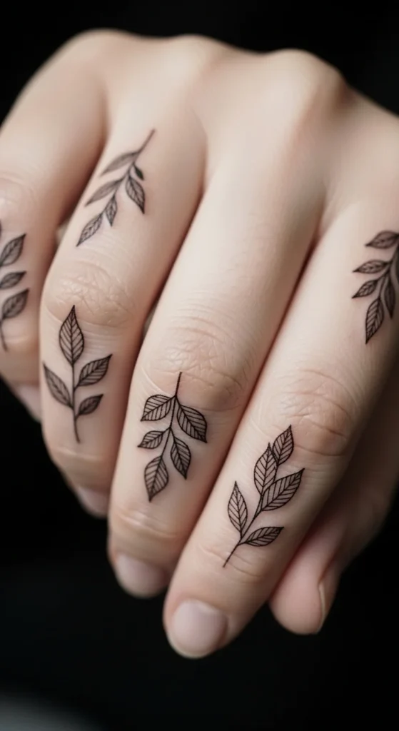 Leafy Motifs Across the Fingers