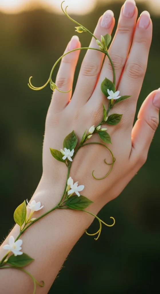 Leafy Tendrils on the Side of the Hand