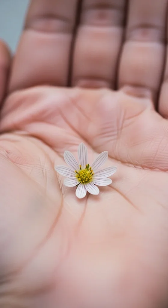 Light Flower at the Center of the Palm