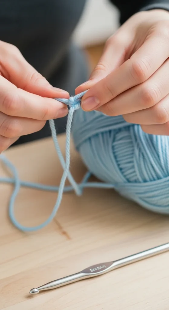 Make a Slip Knot and Foundation Chain