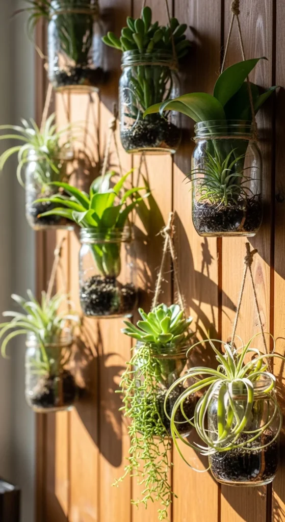 Mason Jar Hanging Planter Wall