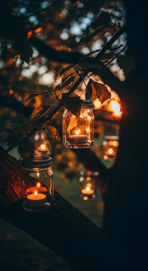 Mason Jar Hanging Tea Light Holders