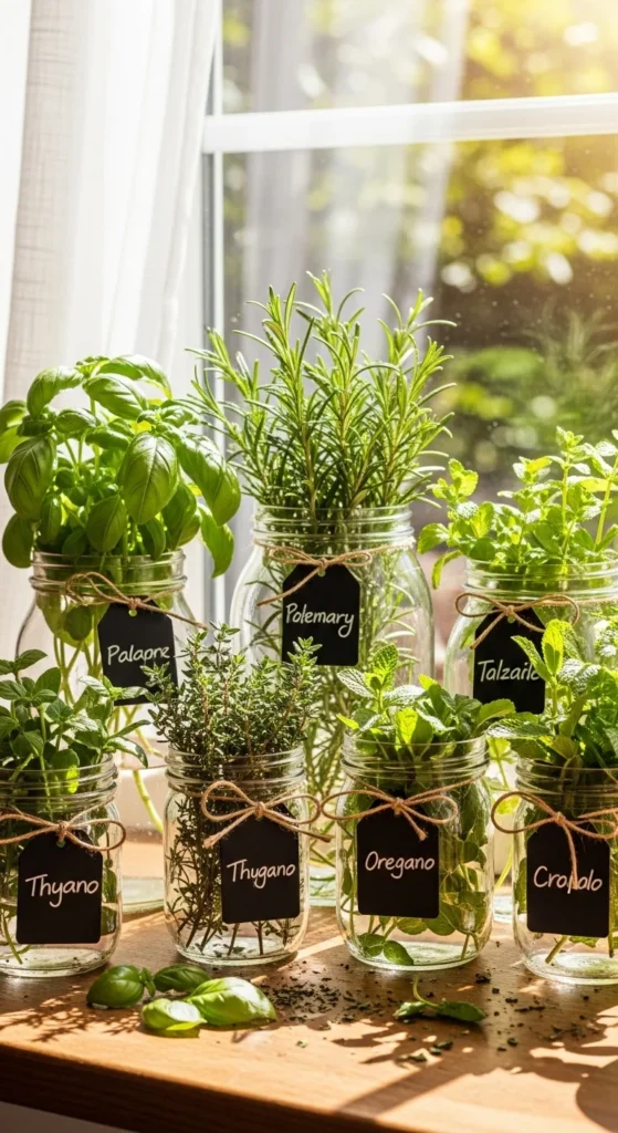 Mason Jar Herb Garden