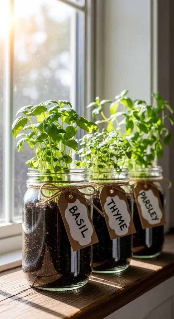 Mason Jar Herb Garden