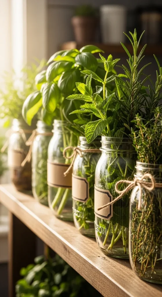 Mason Jar Herb Planters