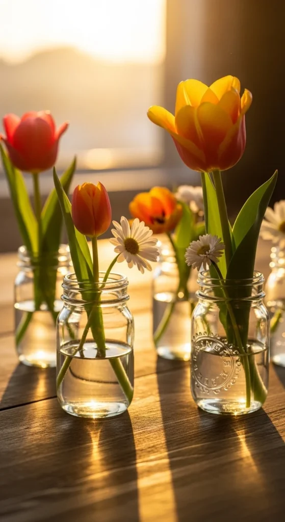 Mason Jar Mini Bouquets