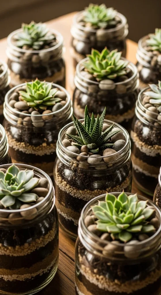 Mason Jar Succulent Gardens